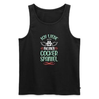 Ich liebe meinen Cocker Spaniel - Männer Premium Bio Tank Top - Schwarz - Vorne - Michal (187cm)