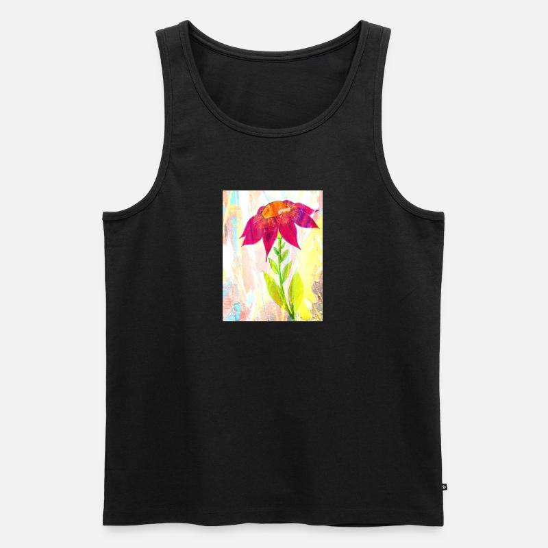 Eine Blume - Männer Premium Bio Tank Top - Schwarz
