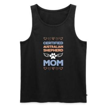 Maman berger australien certifiée - Débardeur bio Premium Homme - noir - Devant - AI Model Male 178 light (178cm)