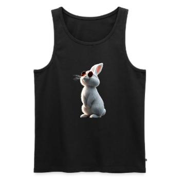 Schneehase Polarhase Albino Kaninchen Weißer Hase - Männer Premium Bio Tank Top - Schwarz - Vorne - AI Model Male 178 light (178cm)