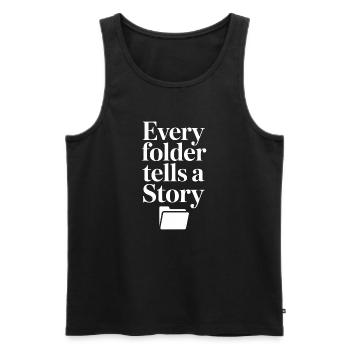 Every Folder Tells a Story - Men's Premium Organic Tank Top - black - Front - AI Model Male 178 light (178cm)