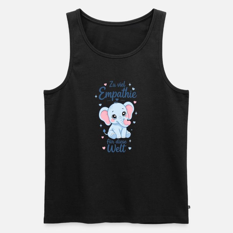 Empathie Elefant Geschenk - Männer Premium Bio Tank Top - Schwarz