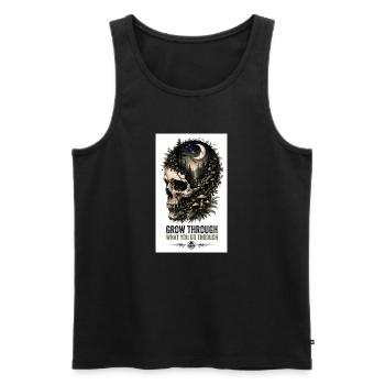 Waldskull Nachtwald Motiv - Männer Premium Bio Tank Top - Schwarz - Vorne - Michal (187cm)
