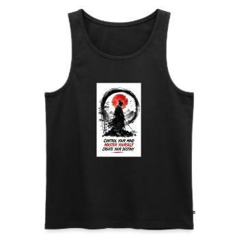 Samurai Zen: Control Your Mind - Männer Premium Bio Tank Top - Schwarz - Vorne - Michal (187cm)