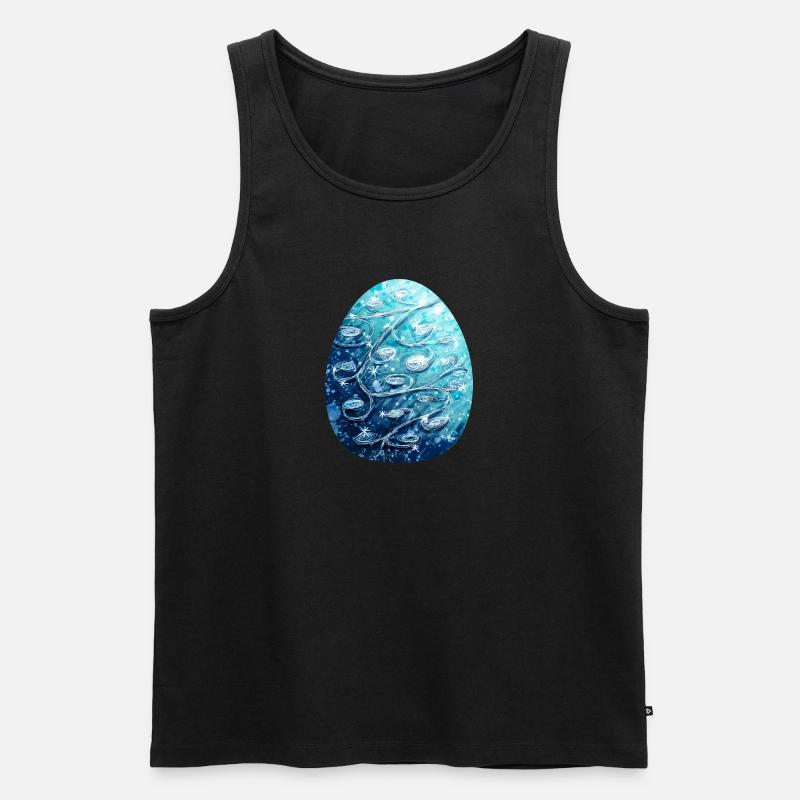 Drachenei Blau - Männer Premium Bio Tank Top - Schwarz