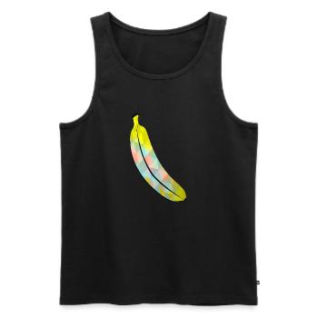Banane modern Pixel Art Dreiecke bunt stylisch - Männer Premium Bio Tank Top - Schwarz - Vorne - AI Model Male 178 light (178cm)