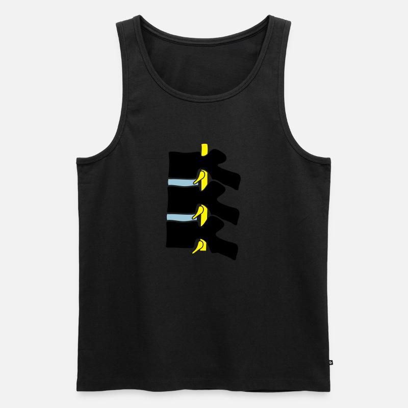 Wirbel Wirbelsäule Bandscheibe Zwischenwirbel - Männer Premium Bio Tank Top - Schwarz