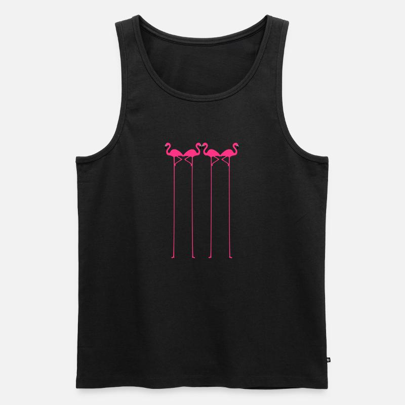 Flamingo vektor - Männer Premium Bio Tank Top - Schwarz