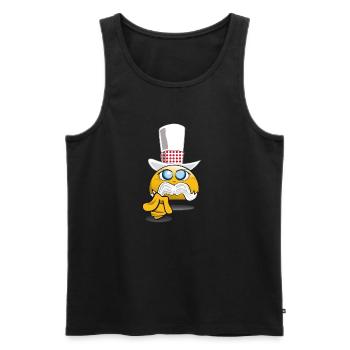 emoticon_recrute_2 - Débardeur bio Premium Homme - noir - Devant - Michal (187cm)