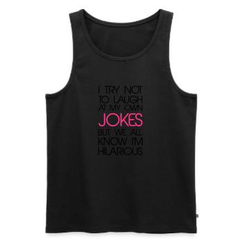 Jokes - Männer Premium Bio Tank Top - Schwarz - Vorne - AI Model Male 178 light (178cm)