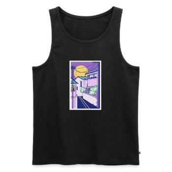 Yokohama at Night - Männer Premium Bio Tank Top - Schwarz - Vorne - AI Model Male 178 light (178cm)