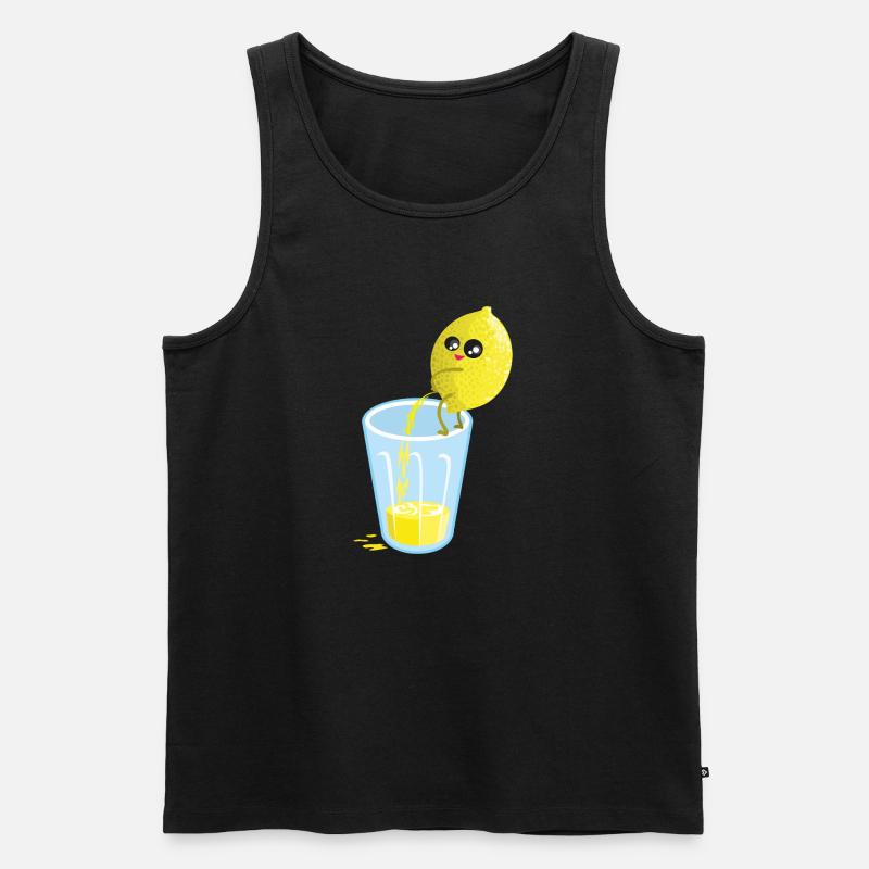 Zitrone pinkelt Limonade - Männer Premium Bio Tank Top - Schwarz