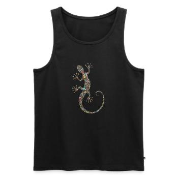 Gecko - Männer Premium Bio Tank Top - Schwarz - Vorne - AI Model Male 178 light (178cm)