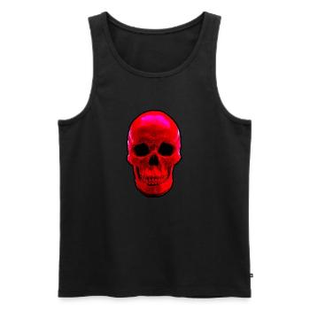 Skull red - Männer Premium Bio Tank Top - Schwarz - Vorne - AI Model Male 178 light (178cm)