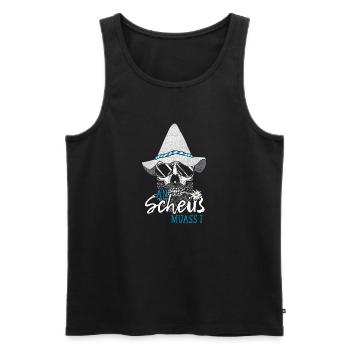 An Scheiß Muass I Bayrisch Lustiger Bayern Spruch - Männer Premium Bio Tank Top - Schwarz - Vorne - Michal (187cm)