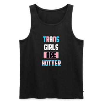Trans Girls Are Hotter LGBTQ CSD Gift Idea - Men's Premium Organic Tank Top - black - Front - Michal (187cm)