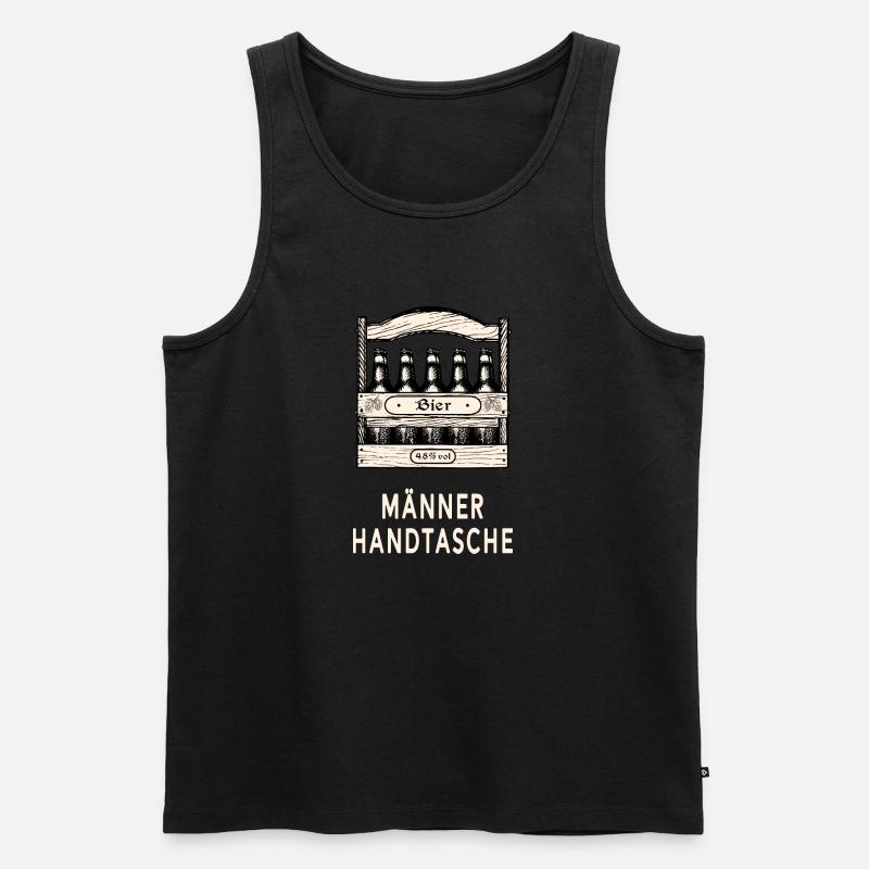Herrenhandtasche Bier - Männer Premium Bio Tank Top - Schwarz