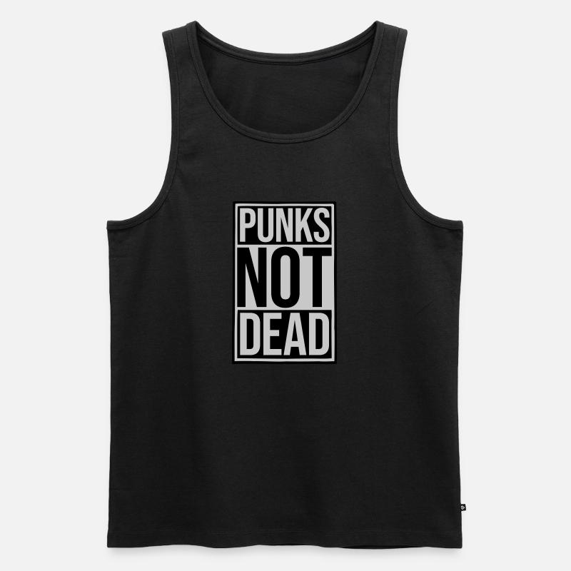 punks not dead Zitat - Männer Premium Bio Tank Top - Schwarz