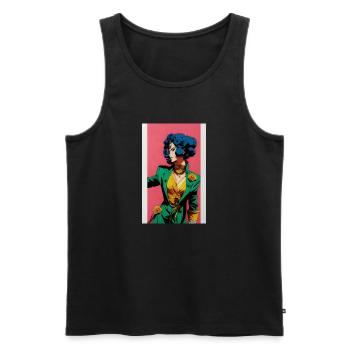 JoJos Anime - Débardeur bio Premium Homme - noir - Devant - AI Model Male 178 light (178cm)
