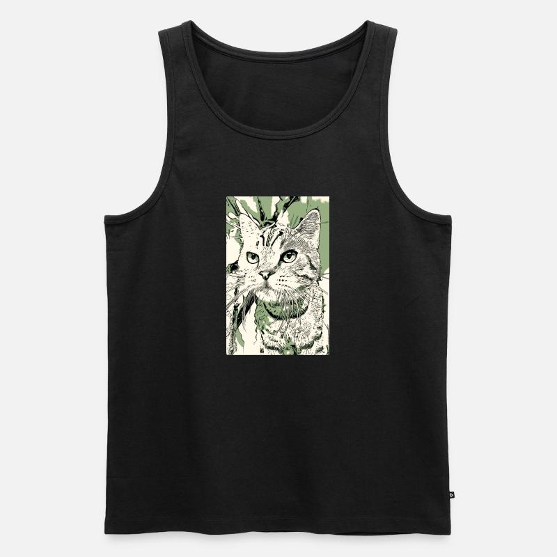 Kau kam - Männer Premium Bio Tank Top - Schwarz