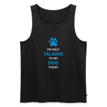 only talking to dog - Men's Premium Organic Tank Top - black - Front - AI Model Male 178 light (178cm)