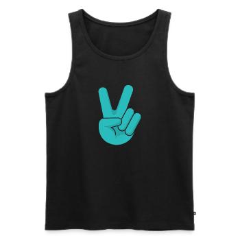 Love Freedom Peace Hope Sign of Hand - Men's Premium Organic Tank Top - black - Front - AI Model Male 178 light (178cm)