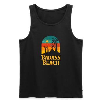 Beach Vacation Summer Tropical Trip Ocean Funny - Men's Premium Organic Tank Top - black - Front - Michal (187cm)