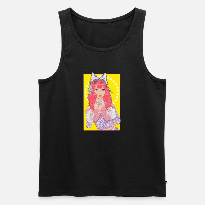 Kawaii Mädchen - Männer Premium Bio Tank Top - Schwarz