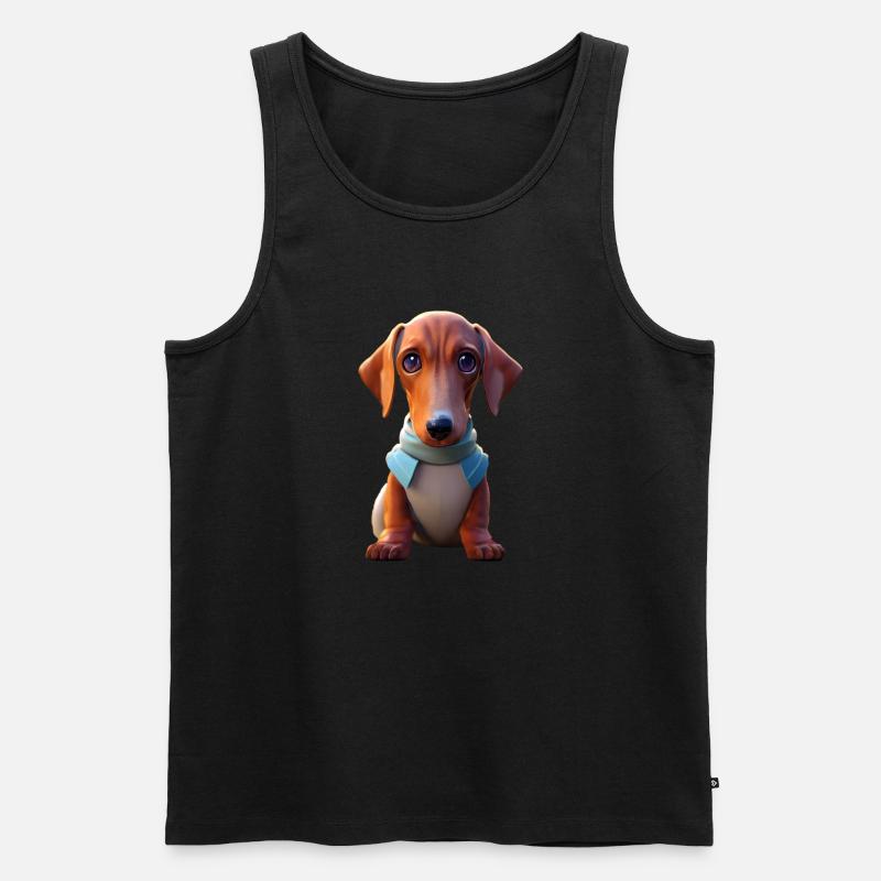 Dackel Hund - Dackel - Männer Premium Bio Tank Top - Schwarz