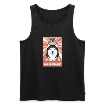 Best Siberian Husky Dad Ever I Husky Lover - Men's Premium Organic Tank Top - black - Front - AI Model Male 178 light (178cm)