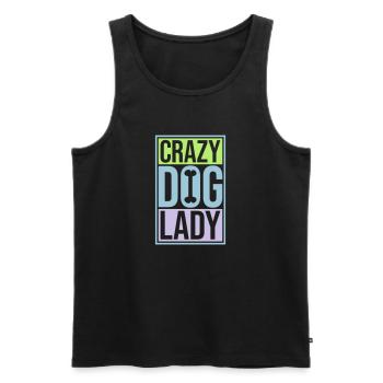 crazy dog lady Zitat - Männer Premium Bio Tank Top - Schwarz - Vorne - Michal (187cm)