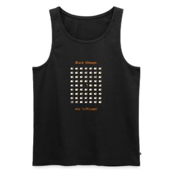 black sheeps are Different - Männer Premium Bio Tank Top - Schwarz - Vorne - Michal (187cm)
