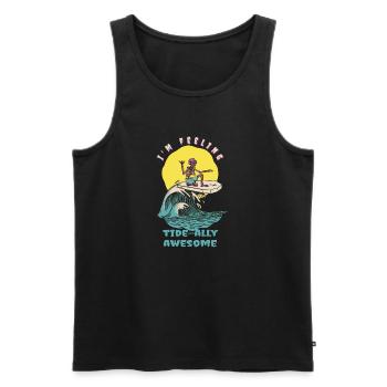 Je me sens Tide-ally génial drôle Retro Surfer - Débardeur bio Premium Homme - noir - Devant - AI Model Male 178 light (178cm)