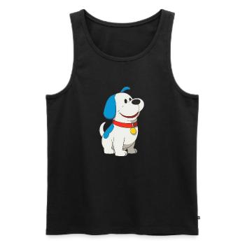 chien - Débardeur bio Premium Homme - noir - Devant - Michal (187cm)