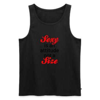 Sexy is an attitude not a size - Männer Premium Bio Tank Top - Schwarz - Vorne - AI Model Male 178 light (178cm)