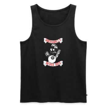 Rockabilly ne meurt jamais 2 - Débardeur bio Premium Homme - noir - Devant - AI Model Male 178 light (178cm)
