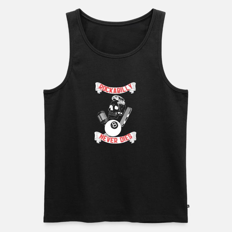 Rockabilly never dies 2 - Männer Premium Bio Tank Top - Schwarz