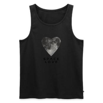 The Moon in the shape of a heart - Men's Premium Organic Tank Top - black - Front - AI Model Male 178 light (178cm)