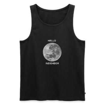 Salutations à notre objet céleste le plus proche - la lune! - Débardeur bio Premium Homme - noir - Devant - Michal (187cm)