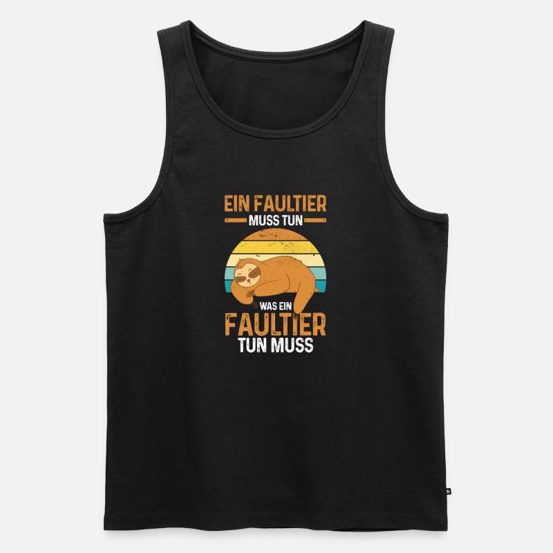 Faultier - Männer Premium Bio Tank Top - Schwarz