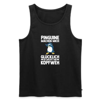 Tiermotiv Pinguin - Männer Premium Bio Tank Top - Schwarz - Vorne - AI Model Male 178 light (178cm)