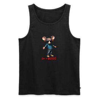 Comme une souris - Débardeur bio Premium Homme - noir - Devant - AI Model Male 178 light (178cm)