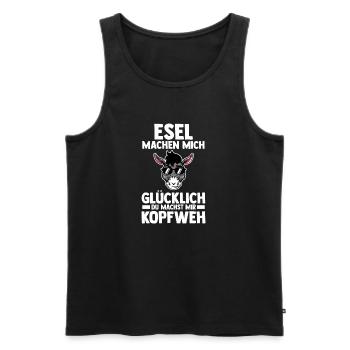Esel - Männer Premium Bio Tank Top - Schwarz - Vorne - AI Model Male 178 light (178cm)