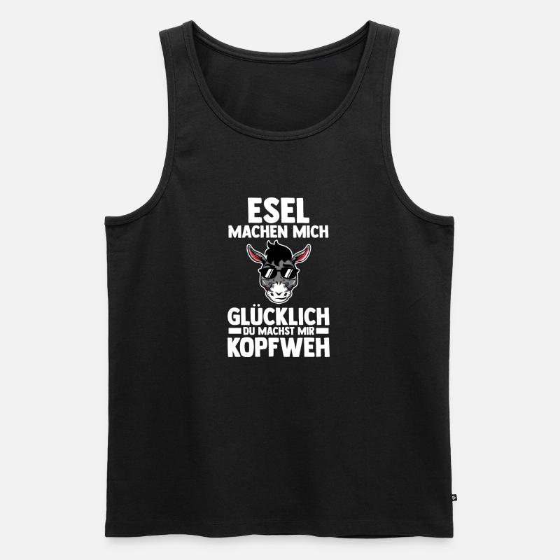 Esel - Männer Premium Bio Tank Top - Schwarz