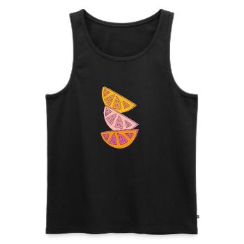 Orange wedges - Men's Premium Organic Tank Top - black - Front - AI Model Male 178 light (178cm)