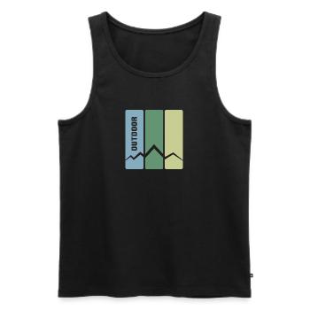 Outdoor Hiking Trekking Hiking Trail - Men's Premium Organic Tank Top - black - Front - Michal (187cm)