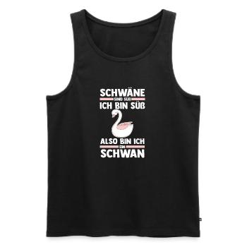 Schwan - Männer Premium Bio Tank Top - Schwarz - Vorne - Michal (187cm)