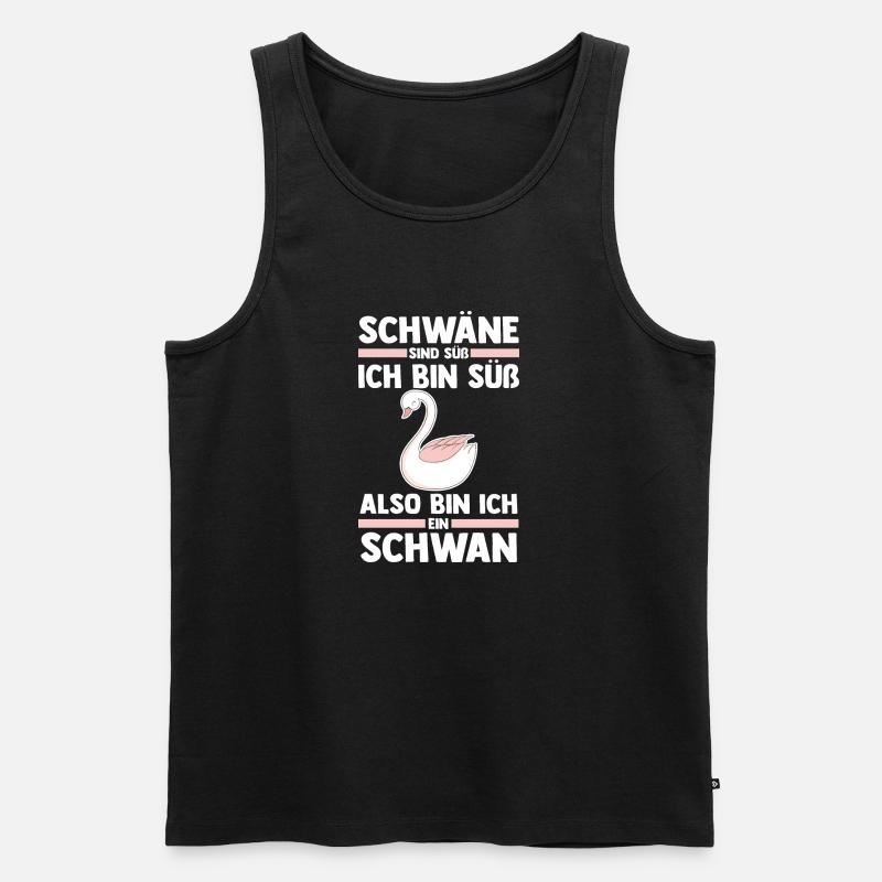 Schwan - Männer Premium Bio Tank Top - Schwarz