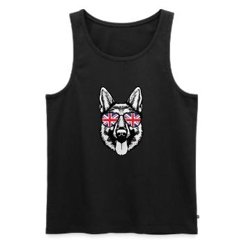 Police Officer With British Flag Sunglasses - Men's Premium Organic Tank Top - black - Front - AI Model Male 178 light (178cm)