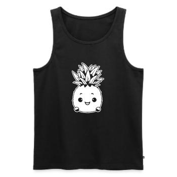 Ananas - Männer Premium Bio Tank Top - Schwarz - Vorne - AI Model Male 178 light (178cm)